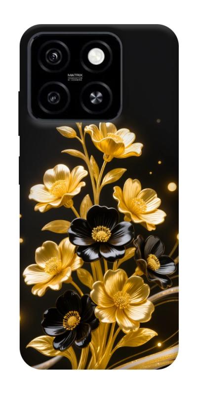 Чехол itsPrint Golden shine для ZTE Blade A55 4G, цветы, купить оптом с доставкой
