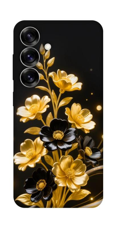 Чехол itsPrint Golden shine для Samsung Galaxy S25, цветы, купить оптом с доставкой