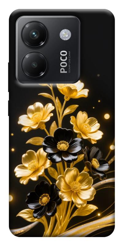 Чехол itsPrint Golden shine для Xiaomi Poco M7 Pro 5G, цветы, купить оптом с доставкой