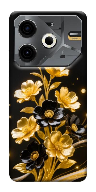 Чехол itsPrint Golden shine для TECNO Pova 6 Neo (LI6), цветы, купить оптом с доставкой