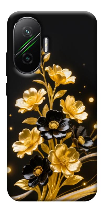 Чехол itsPrint Golden shine для Xiaomi Poco F7, цветы, купить оптом с доставкой