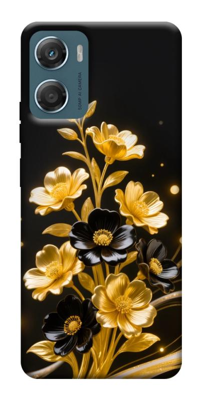 Чехол itsPrint Golden shine для Motorola Moto G06, цветы, купить оптом с доставкой