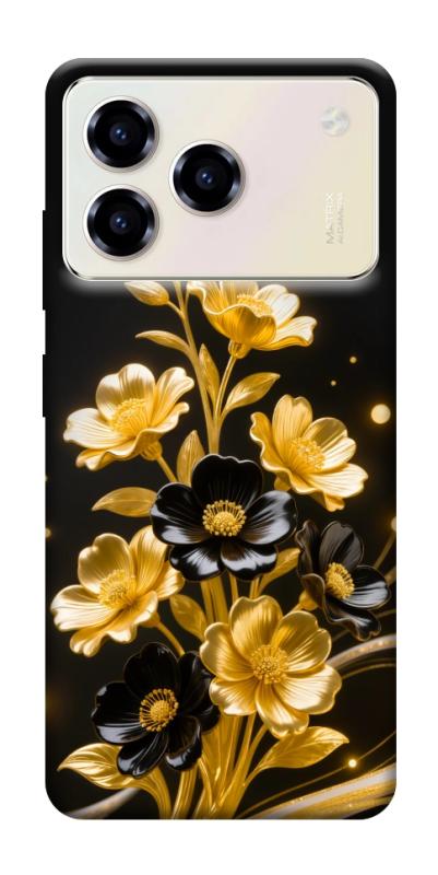 Чехол itsPrint Golden shine для ZTE Blade A76, цветы, купить оптом с доставкой