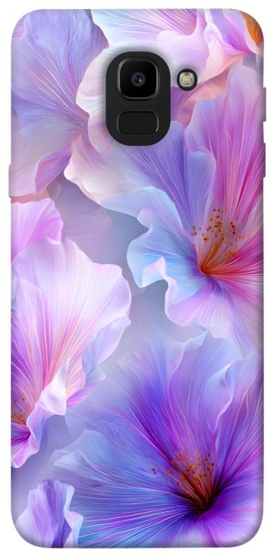 Чехол itsPrint Light purple для Samsung J600F Galaxy J6 (2018), цветы, купить оптом с доставкой