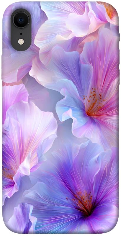 Чехол itsPrint Light purple для Apple iPhone XR (6.1"), цветы, купить оптом с доставкой