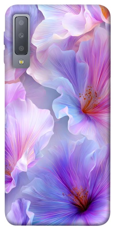 Чохол itsPrint Light purple для Samsung A750 Galaxy A7 (2018), квіти, купити оптом з доставкою