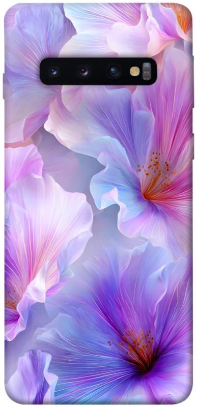 Чехол itsPrint Light purple для Samsung Galaxy S10, цветы, купить оптом с доставкой