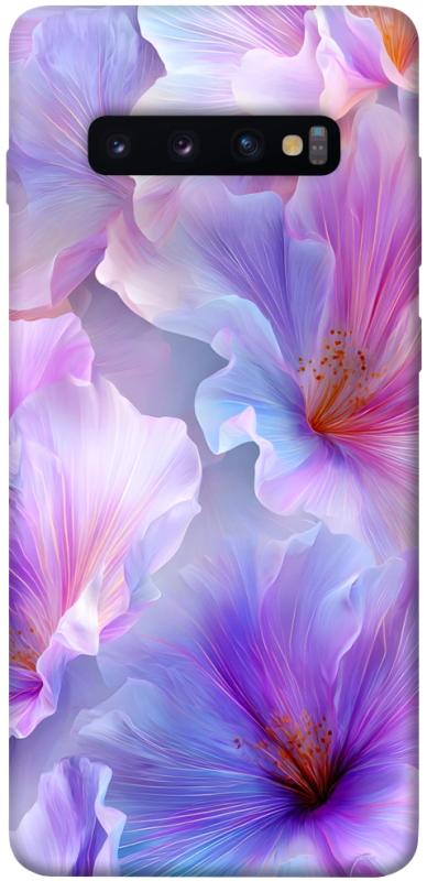 Чехол itsPrint Light purple для Samsung Galaxy S10+, цветы, купить оптом с доставкой