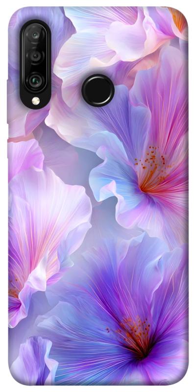 Чехол itsPrint Light purple для Huawei P30 lite, цветы, купить оптом с доставкой