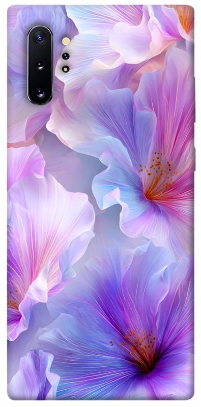 Чехол itsPrint Light purple для Samsung Galaxy Note 10 Plus, цветы, купить оптом с доставкой