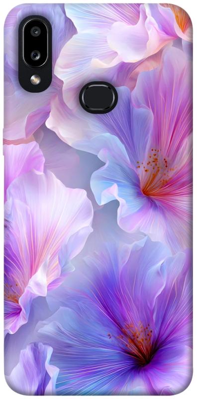 Чехол itsPrint Light purple для Samsung Galaxy A10s, цветы, купить оптом с доставкой