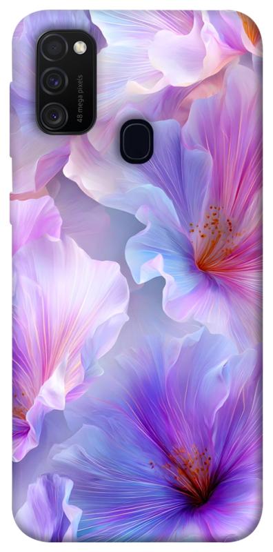 Чехол itsPrint Light purple для Samsung Galaxy M30s / M21, цветы, купить оптом с доставкой