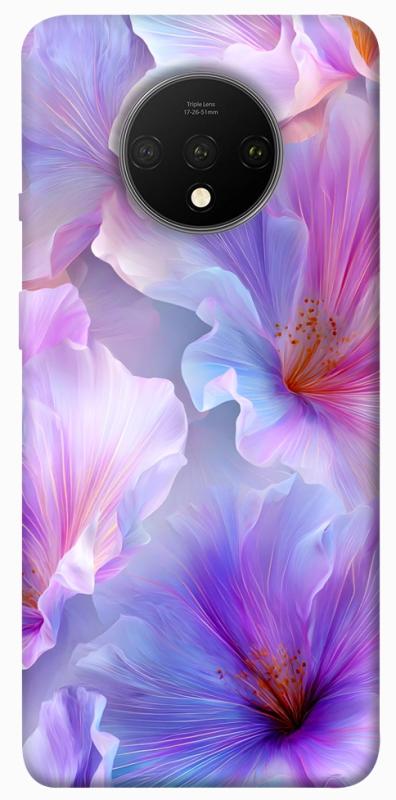 Чохол itsPrint Light purple для OnePlus 7T, квіти, купити оптом з доставкою