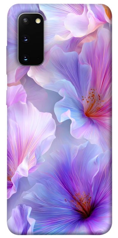 Чехол itsPrint Light purple для Samsung Galaxy S20, цветы, купить оптом с доставкой