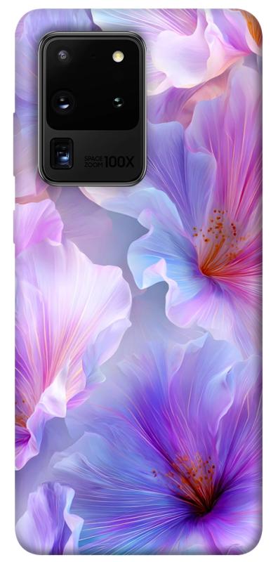Чехол itsPrint Light purple для Samsung Galaxy S20 Ultra, цветы, купить оптом с доставкой