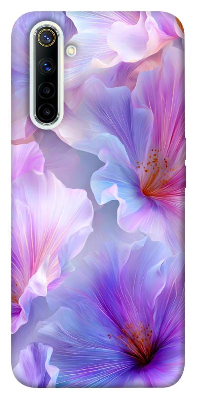Чехол itsPrint Light purple для Realme 6, цветы, купить оптом с доставкой