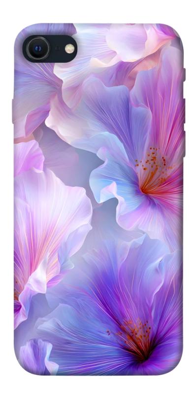 Чехол itsPrint Light purple для Apple iPhone SE (2020), цветы, купить оптом с доставкой