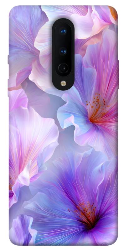 Чохол itsPrint Light purple для OnePlus 8, квіти, купити оптом з доставкою