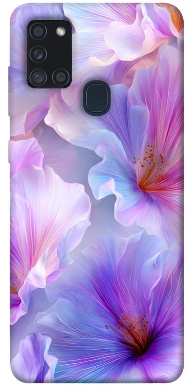 Чехол itsPrint Light purple для Samsung Galaxy A21s, цветы, купить оптом с доставкой