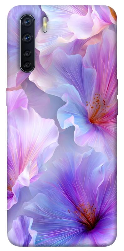 Чехол itsPrint Light purple для Oppo A91, цветы, купить оптом с доставкой