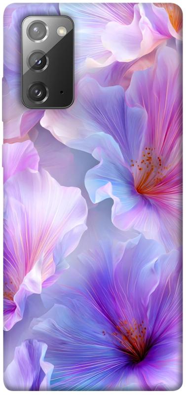 Чехол itsPrint Light purple для Samsung Galaxy Note 20, цветы, купить оптом с доставкой