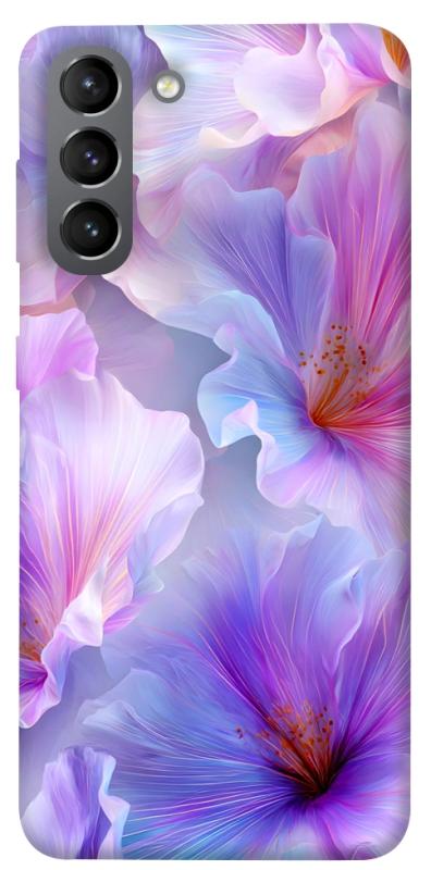 Чехол itsPrint Light purple для Samsung Galaxy S21, цветы, купить оптом с доставкой