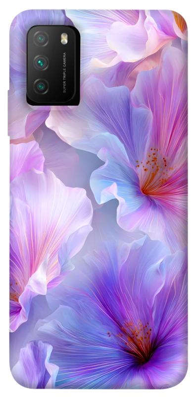 Чехол itsPrint Light purple для Xiaomi Poco M3, цветы, купить оптом с доставкой