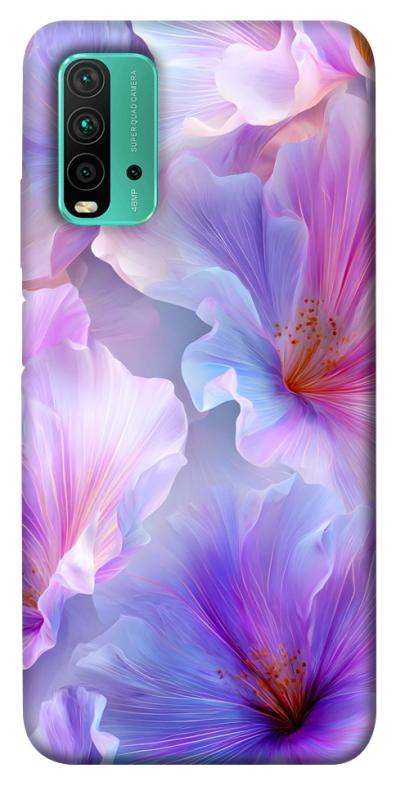 Чехол itsPrint Light purple для Xiaomi Redmi Note 9 4G / Redmi 9 Power / Redmi 9T, цветы, купить оптом с доставкой