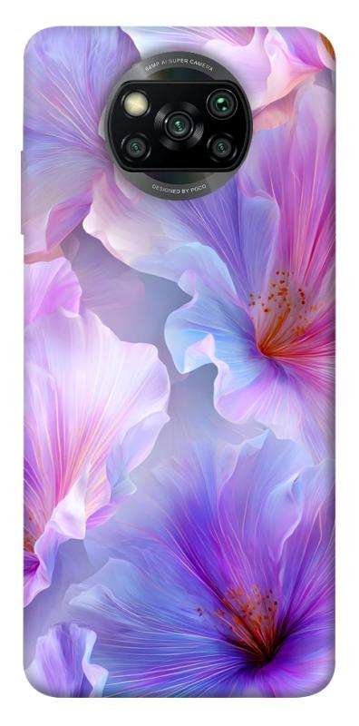 Чехол itsPrint Light purple для Xiaomi Poco X3 NFC / Poco X3 Pro, цветы, купить оптом с доставкой