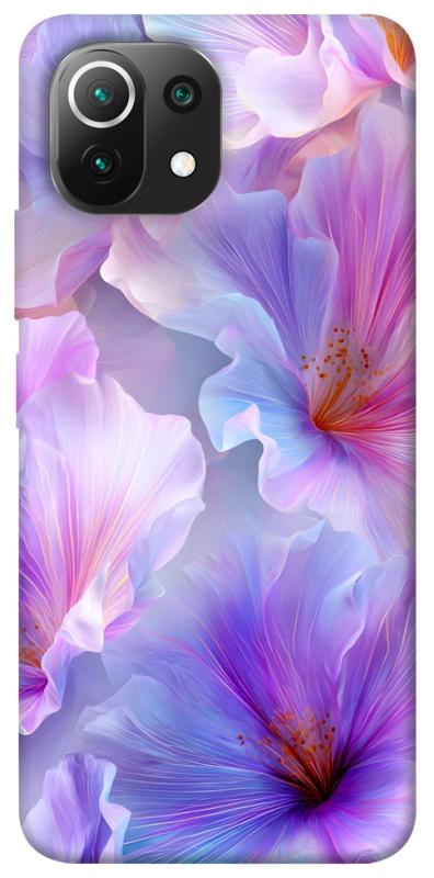 Чехол itsPrint Light purple для Xiaomi Mi 11 Lite, цветы, купить оптом с доставкой