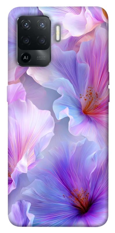Чехол itsPrint Light purple для Oppo Reno 5 Lite, цветы, купить оптом с доставкой