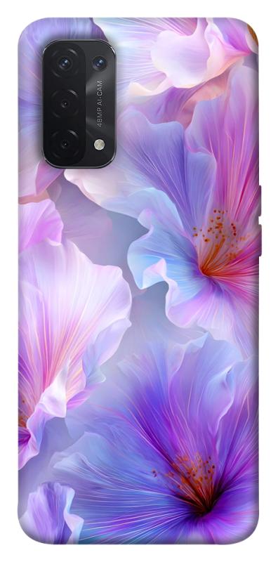 Чехол itsPrint Light purple для Oppo A54 4G, цветы, купить оптом с доставкой