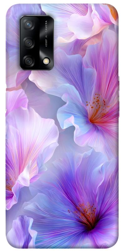 Чехол itsPrint Light purple для Oppo A74 4G, цветы, купить оптом с доставкой