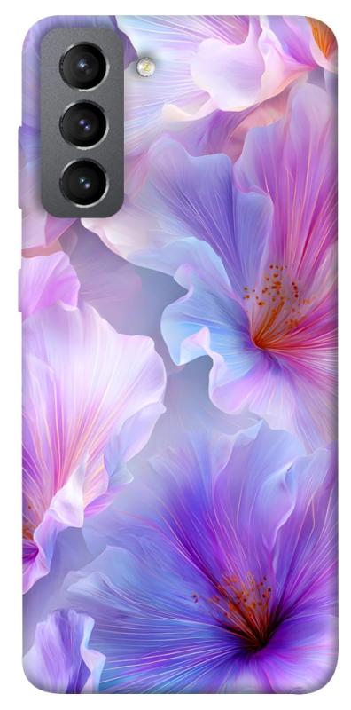 Чехол itsPrint Light purple для Samsung Galaxy S21 FE, цветы, купить оптом с доставкой