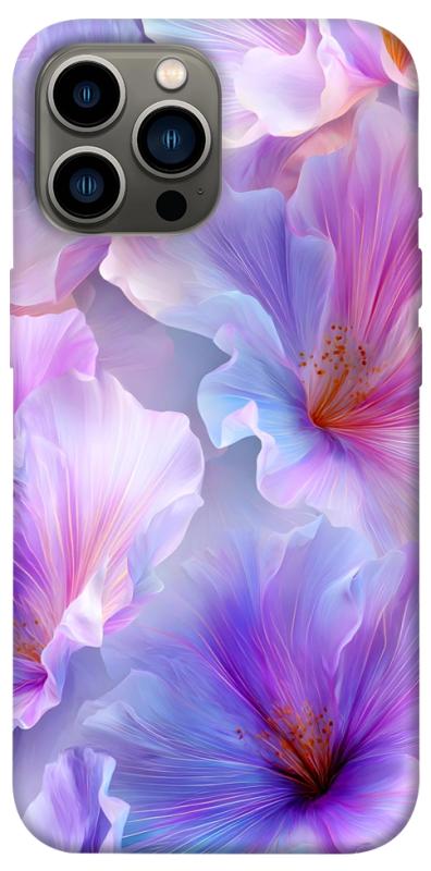 Чехол itsPrint Light purple для Apple iPhone 13 Pro Max (6.7"), цветы, купить оптом с доставкой