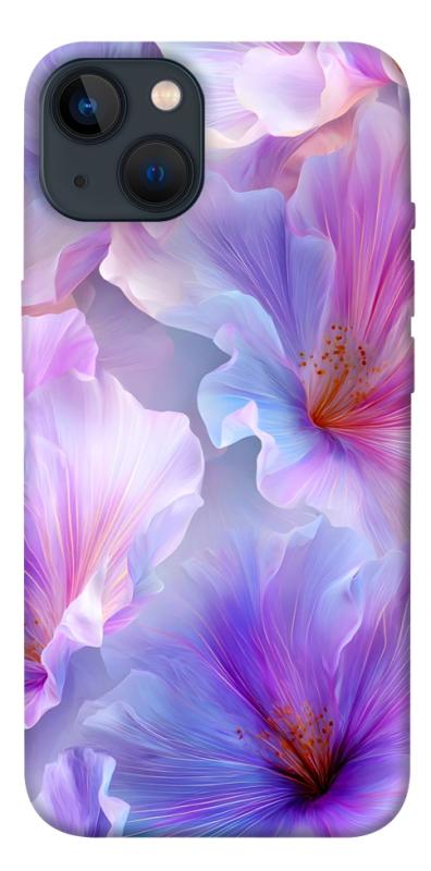 Чехол itsPrint Light purple для Apple iPhone 13 (6.1"), цветы, купить оптом с доставкой
