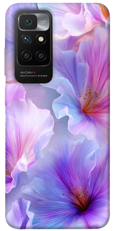 Чехол itsPrint Light purple для Xiaomi Redmi 10, цветы, купить оптом с доставкой
