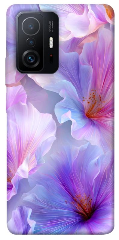 Чехол itsPrint Light purple для Xiaomi 11T / 11T Pro, цветы, купить оптом с доставкой