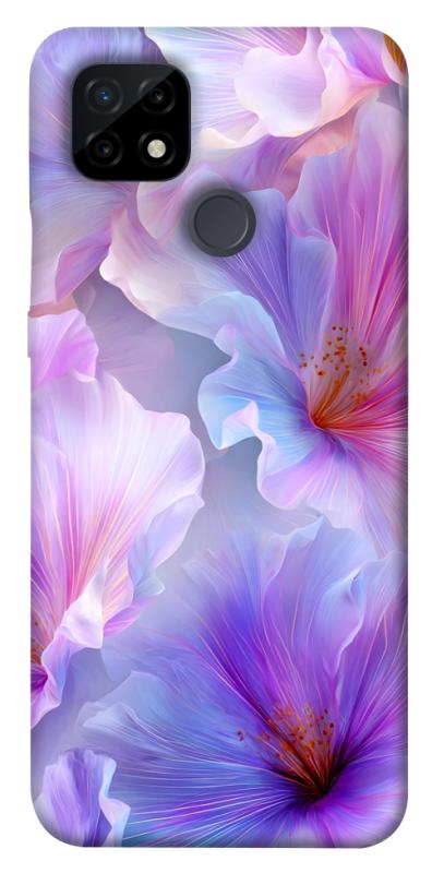 Чехол itsPrint Light purple для Realme C21, цветы, купить оптом с доставкой