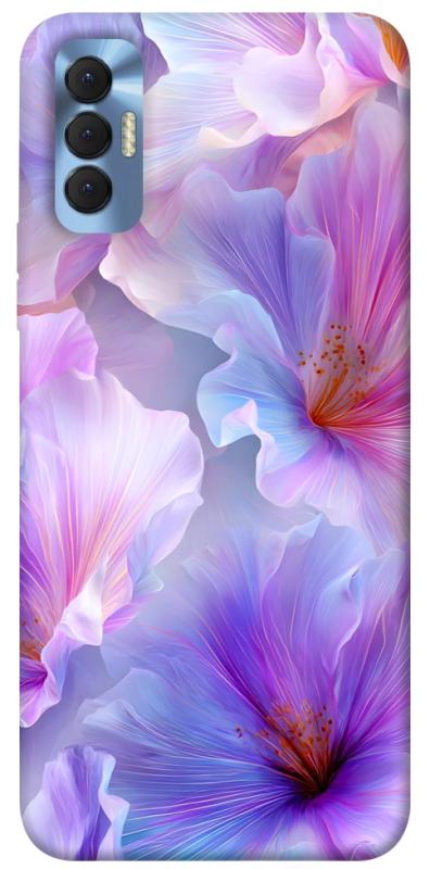 Чехол itsPrint Light purple для TECNO Spark 8P, цветы, купить оптом с доставкой