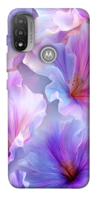 Чехол itsPrint Light purple для Motorola Moto E20, цветы, купить оптом с доставкой
