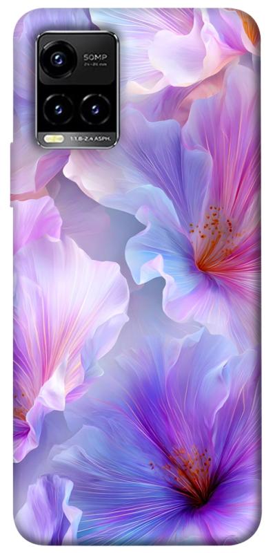 Чехол itsPrint Light purple для Vivo Y21 / Y33s, цветы, купить оптом с доставкой