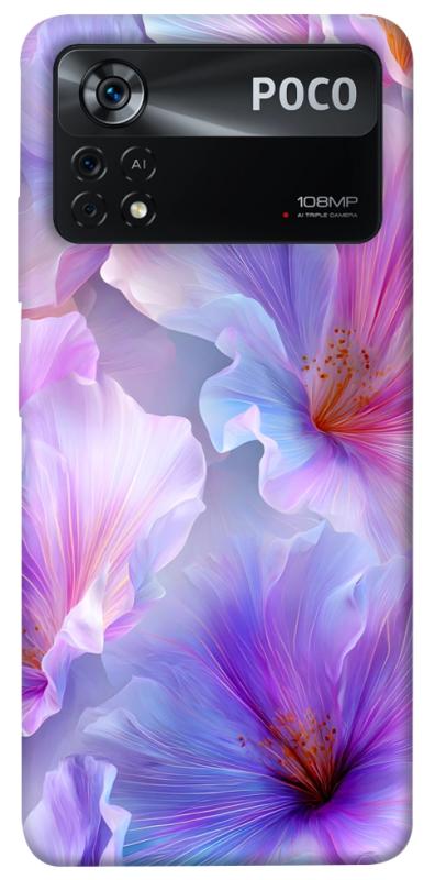 Чехол itsPrint Light purple для Xiaomi Poco X4 Pro 5G, цветы, купить оптом с доставкой