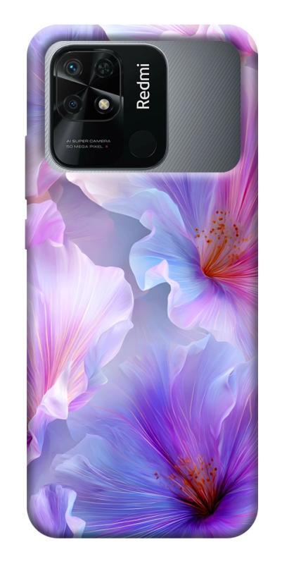 Чехол itsPrint Light purple для Xiaomi Redmi 10C, цветы, купить оптом с доставкой