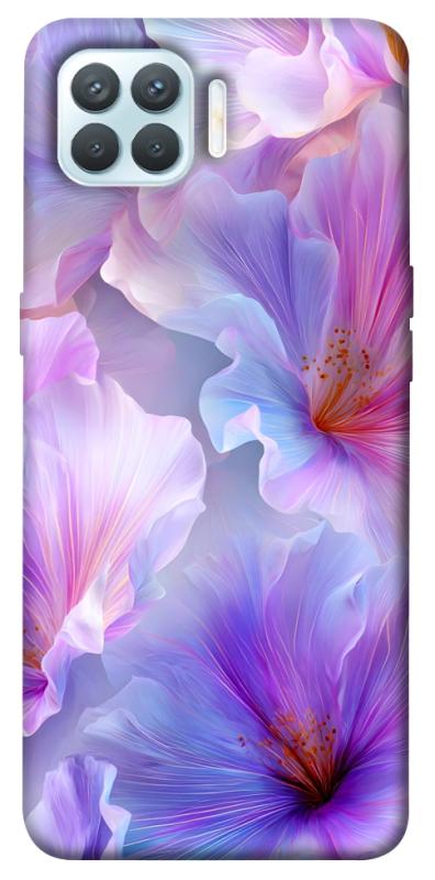 Чехол itsPrint Light purple для Oppo F17 Pro, цветы, купить оптом с доставкой