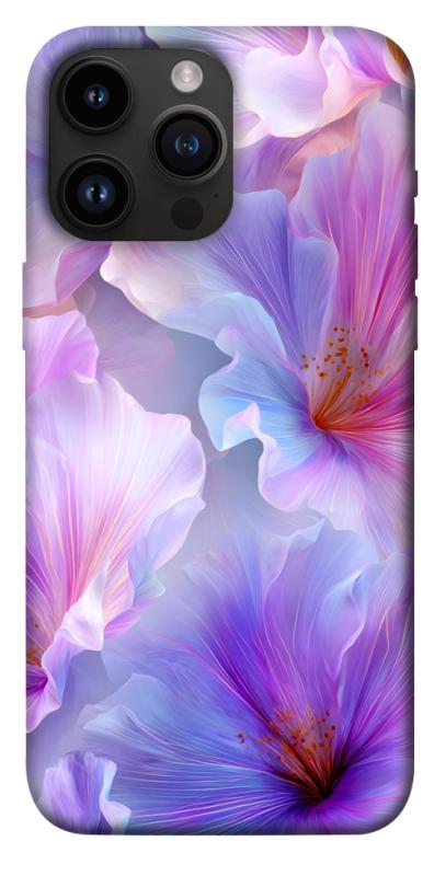 Чехол itsPrint Light purple для Apple iPhone 14 Pro Max (6.7"), цветы, купить оптом с доставкой