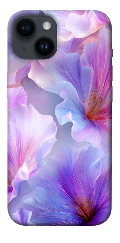 Чехол itsPrint Light purple для Apple iPhone 14 (6.1"), цветы, купить оптом с доставкой