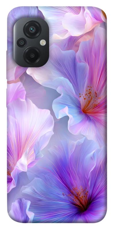 Чехол itsPrint Light purple для Xiaomi Poco M5, цветы, купить оптом с доставкой