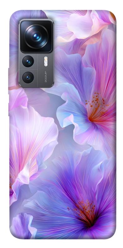 Чехол itsPrint Light purple для Xiaomi 12T / 12T Pro, цветы, купить оптом с доставкой