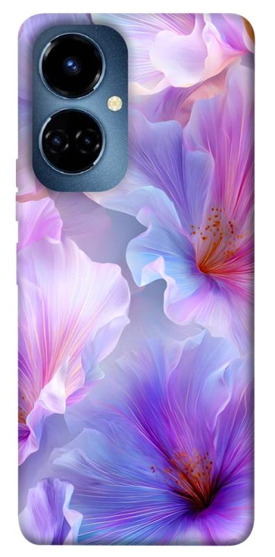 Чехол itsPrint Light purple для TECNO Camon 19 (CI6n) / 19 Pro (CI8n), цветы, купить оптом с доставкой